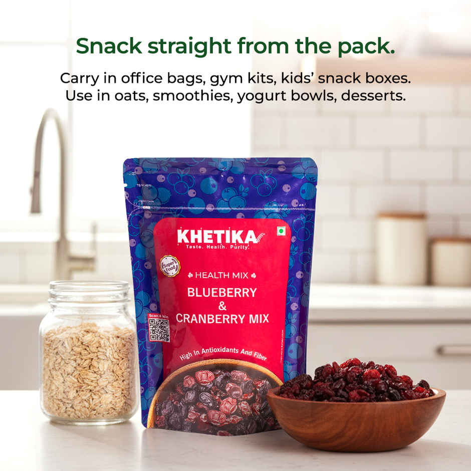 Khetika Premium Cranberry & Blueberry Mix | Rich in Calcium & Antioxidants | No Added Preservatives