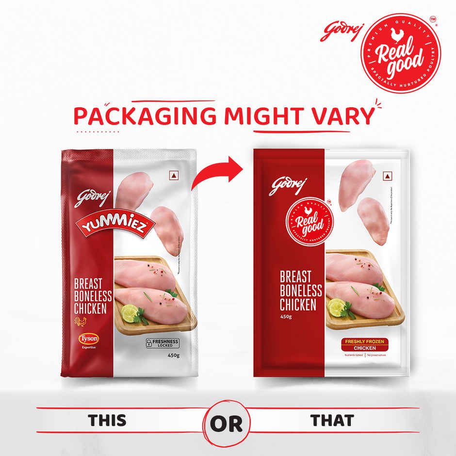 Godrej Real Good Chicken Breast Boneless | Freshly Frozen | No Hormones, No Preservatives
