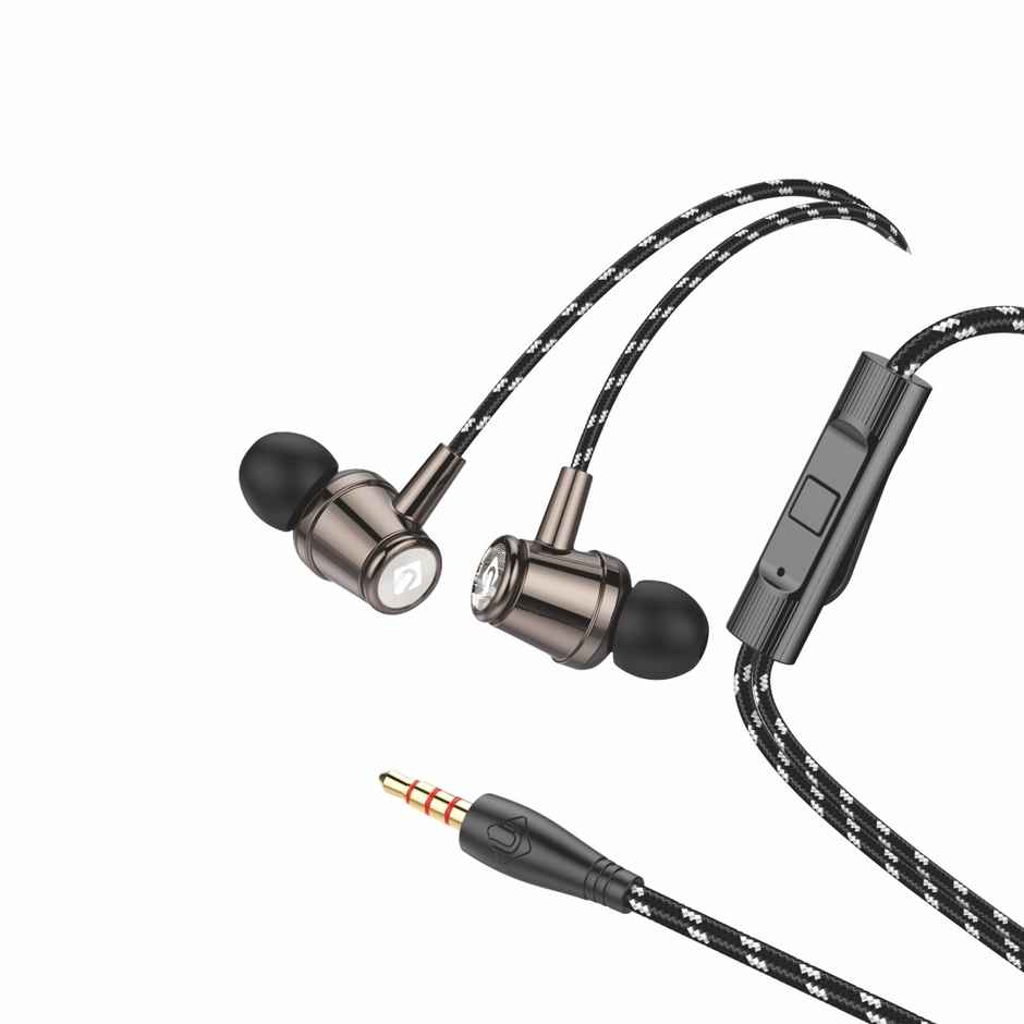U&i Clash Wired Earphone with Magnet Buds | 1.2m Braided Cord | Brown