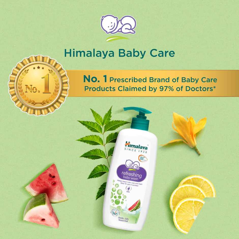 Himalaya Refreshing Baby Wash No Tears Formula With Watermelon Neem & Lemon