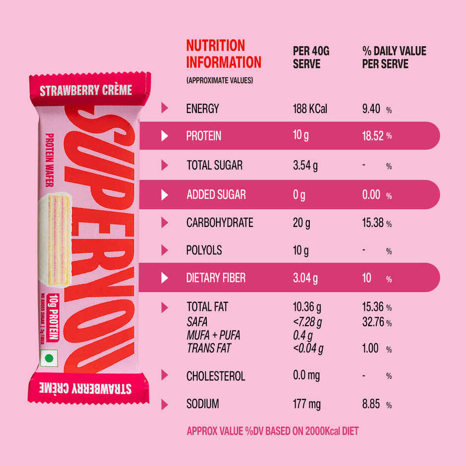 Superyou Strawberry Protein Wafer Bar