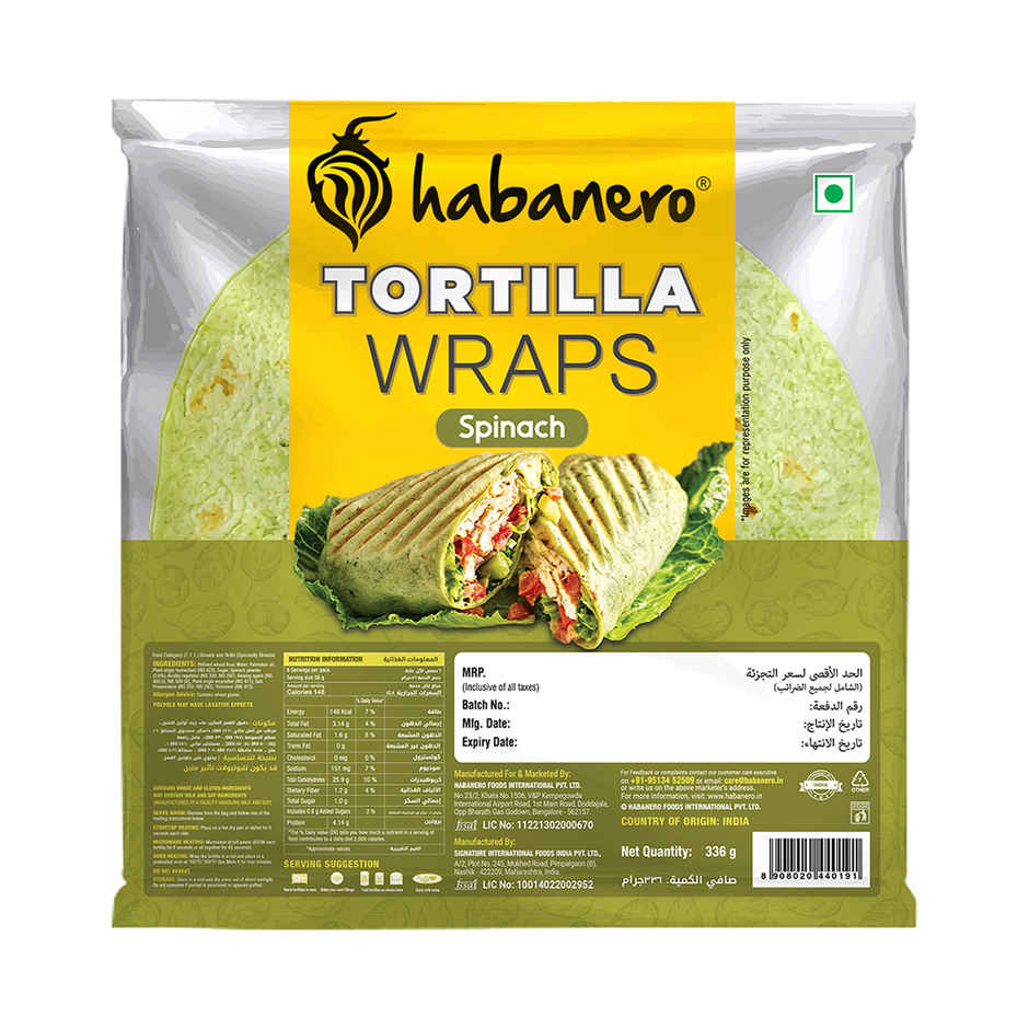 Habanero Spinach Tortilla Wraps Combo