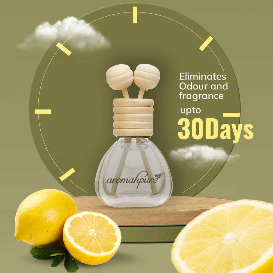 Aromahpure Car Perfume Vent Clip with Reed Stick | Lemon Fragrance | Last upto 30 days - Pack Of 2