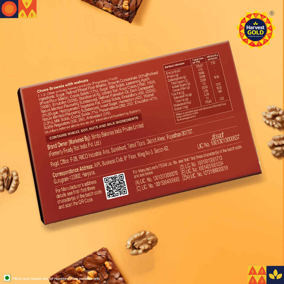 Harvest Gold Walnut Brownie | Bakery Delight