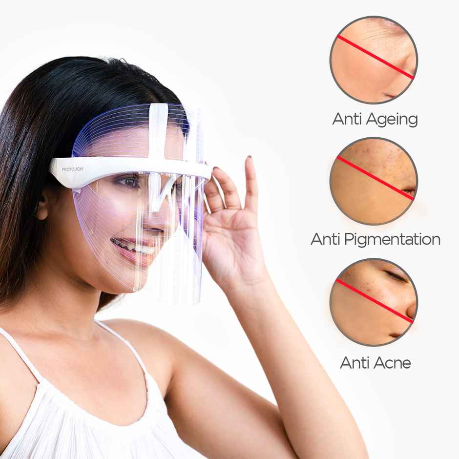 PROTOUCH 3 in 1 LED Face Mask | Anti Ageing & Anti Acne | Facial Glow Mask for Clean & Clear Skin