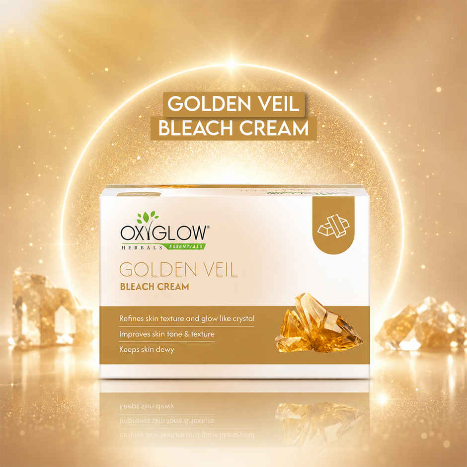 Oxyglow Herbals Golden Veil Bleach Cream For All Skin Types | Gives Instant Glow & Lightens Pigmentation