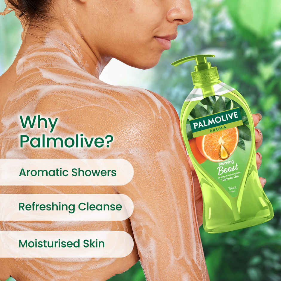 Palmolive Orange Essential Oil & Lemongrass Aroma Morning Boost (Tonic), Brightening Body Wash