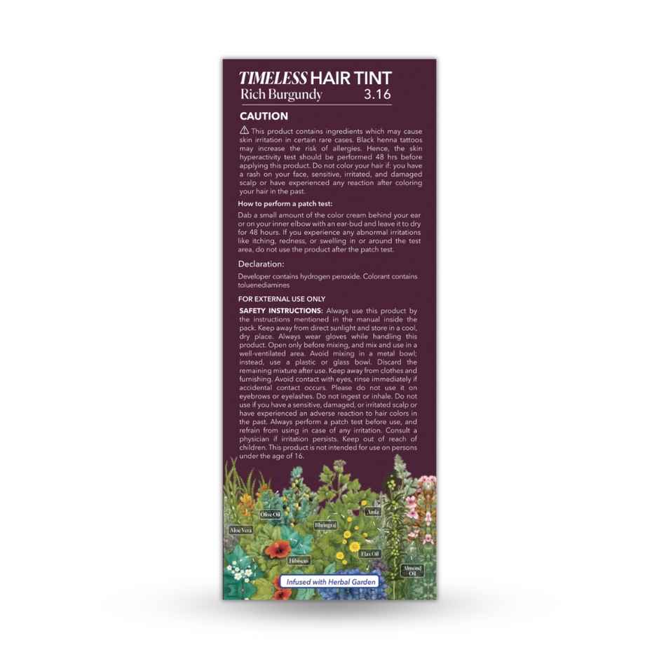 Paradyes Mini Rich Burgundy Timeless Hair Tint for Complete Grey Coverage