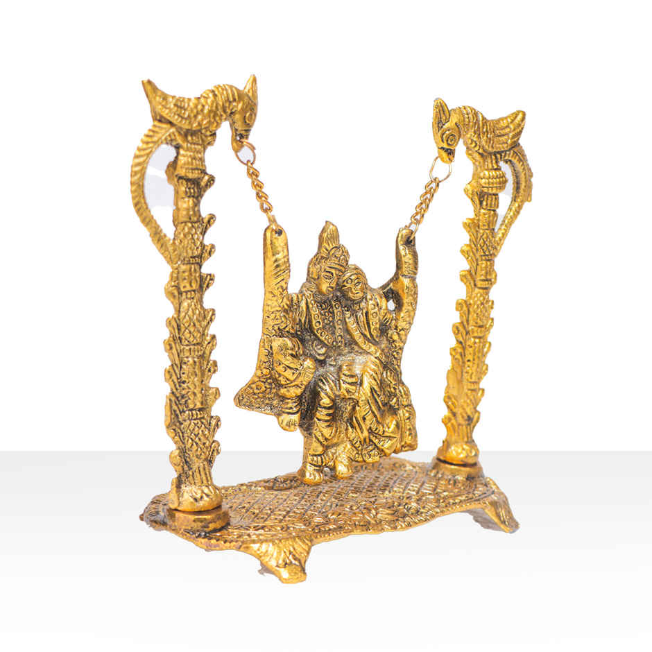 Jhula Radha Krishna in Gold Polish | Devnidhi
