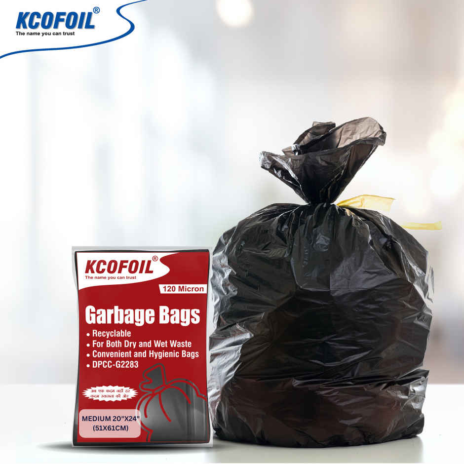 Kcofoil Medium Garbage Bag | 20 x 24 | 12 Bags - 120 Micron