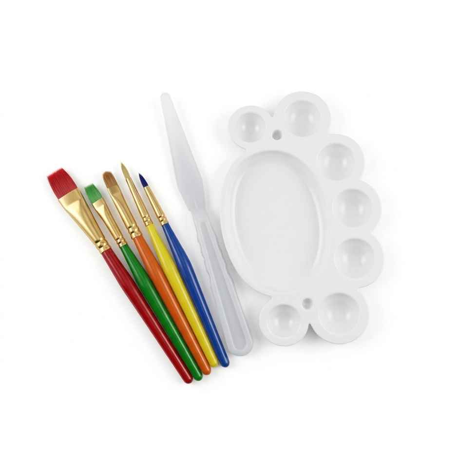 Chrome Kids Painting Brush Set Nylon Bristles Brush,1Pc Palette Knife,1Pc Palette Multicolour