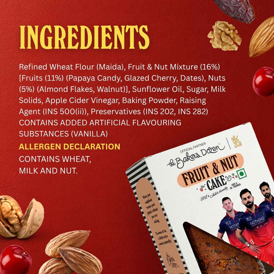 The Baker's Dozen Fruit & Nut Cake |Fruit Cake |Eggless Cake | Tea Cake | Zero Palm Oil