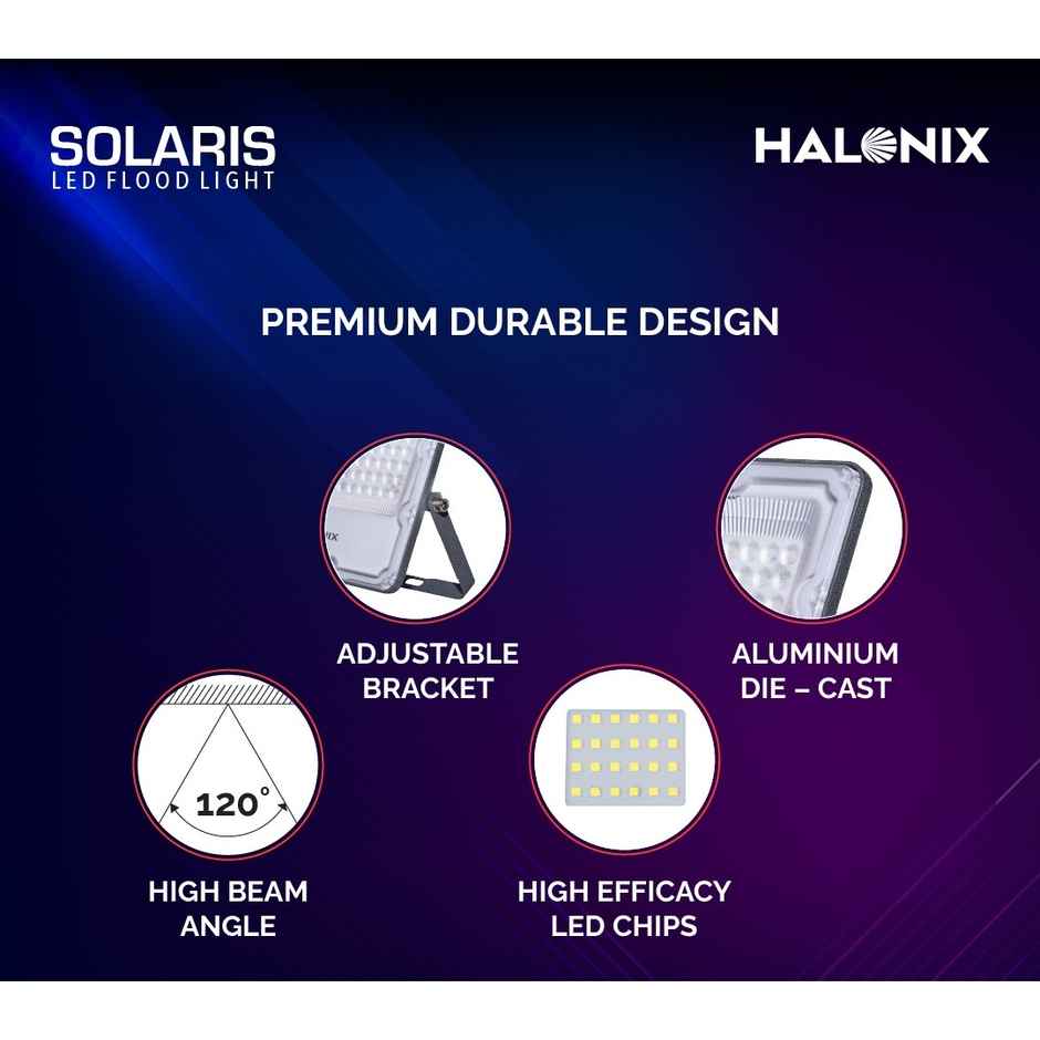 Halonix Solaris 50W Waterproof Led Flood Light, White, Pack Of 1