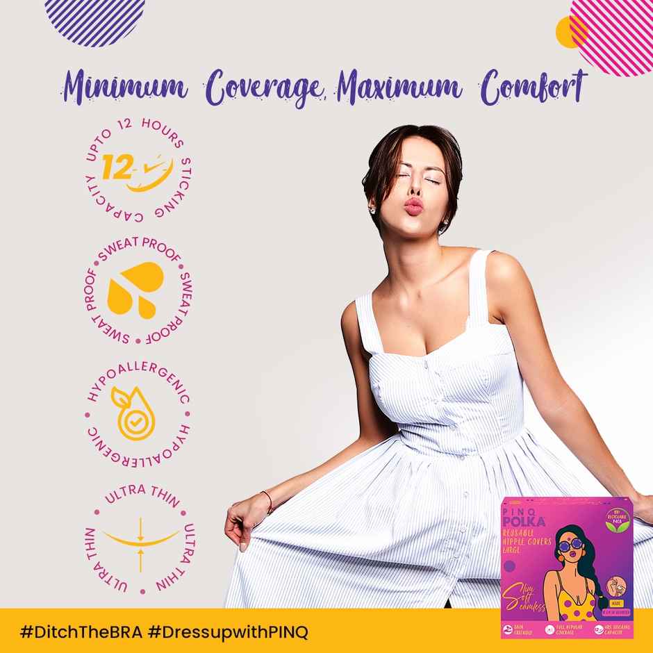 Pinq Polka Reusable Nipple Covers Regular 10 Cm - Nude Large