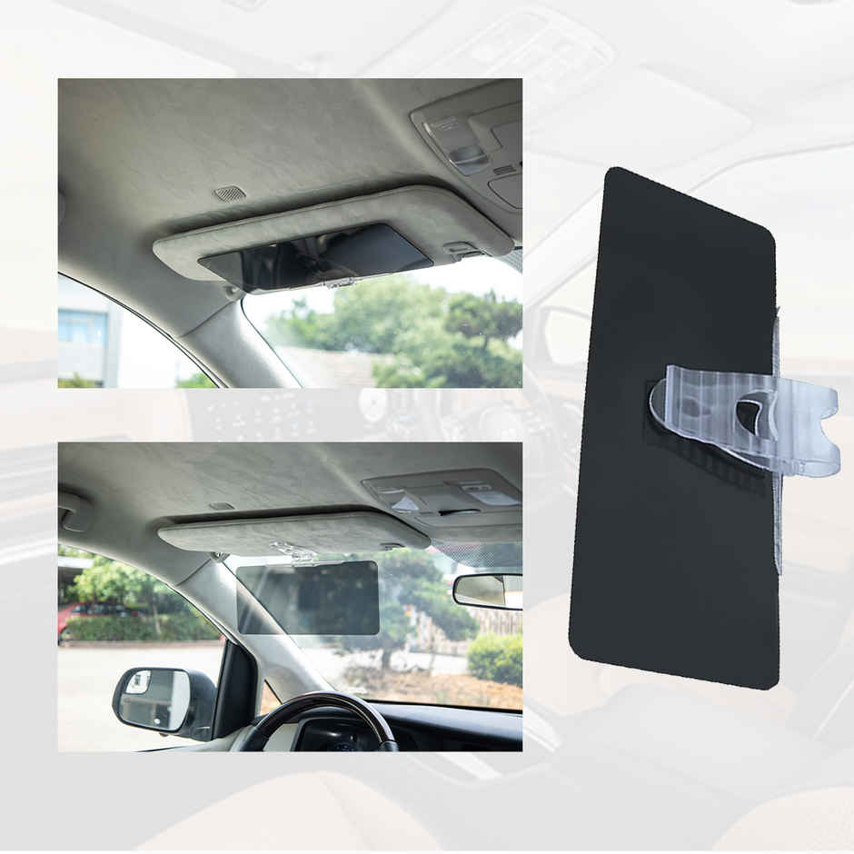 Potauto Car Anti-Glare Sun Visor Panel For Driving In Sunny Days With Clip-On | Black