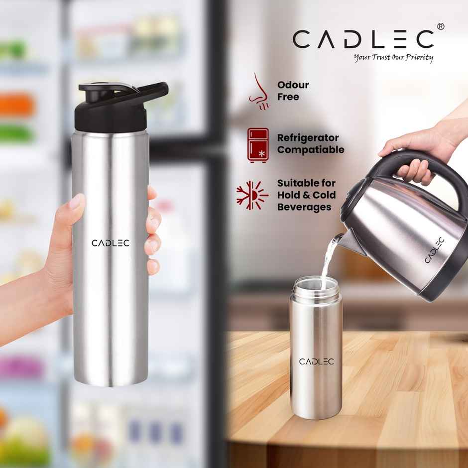 Cadlec 1.5L Electric Kettle & Stainless Steel Bottle Combo | Auto Cut-Off | White