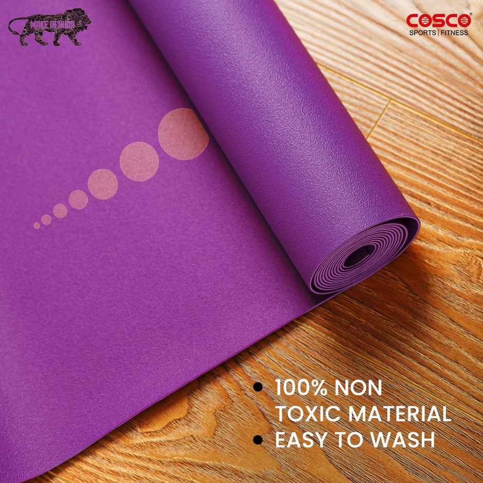 Cosco 8 Mm Yoga Mat Pro, Tpe Material, Dual Colour With Carry Bag