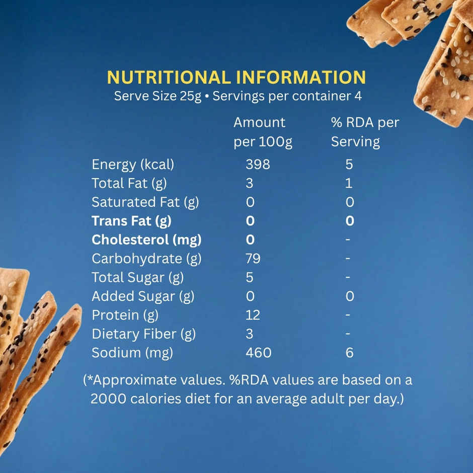 The Baker's Dozen Zero Maida Lavash Baked Snack No Palm Oil No preservatives Whole Wheat