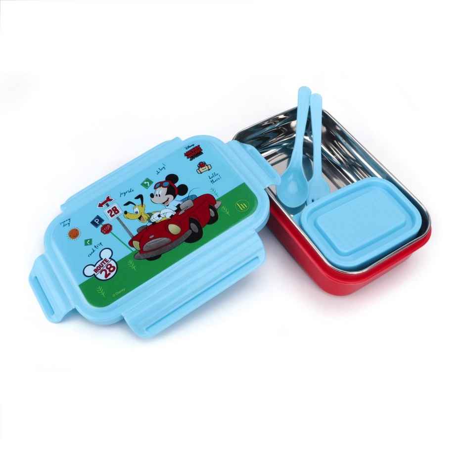 Disney Mickey Lunch Box (Inside Stainless Steel) - Blue & Red