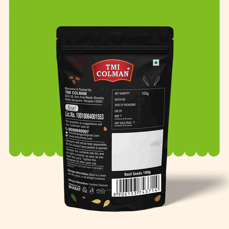 TMI COLMAN Basil Seeds/Sabja Seeds