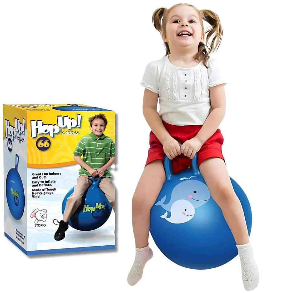 Storio 56 cm Sit and Bounce Hop Ball | Rubber Jumping Ball for Kids
