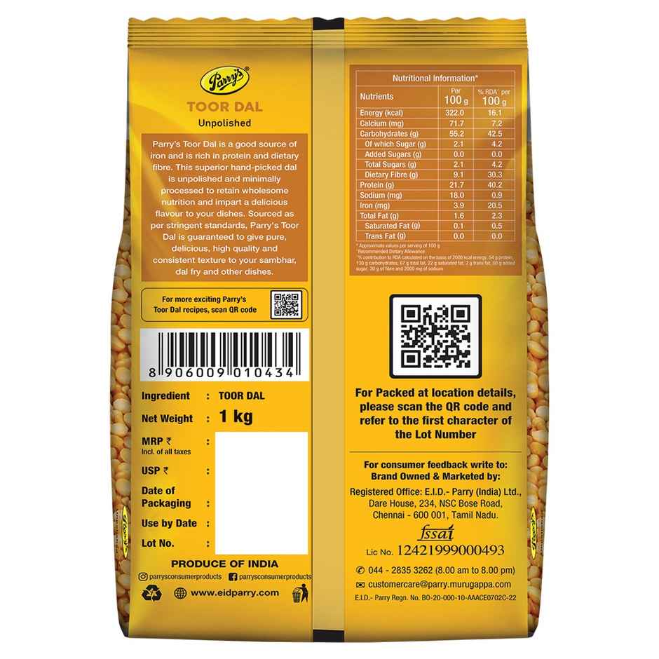 Parry's Toor Dal Unpolished