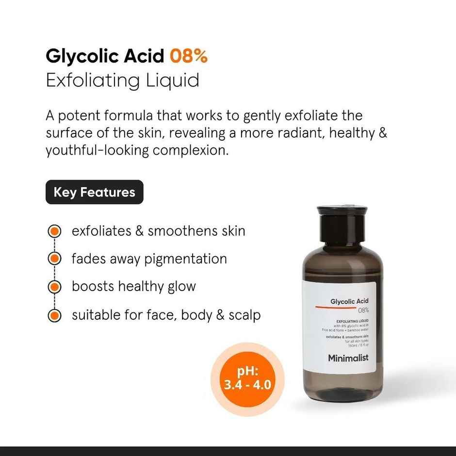 Minimalist 8% Glycolic Acid Toner For Glowing Skin