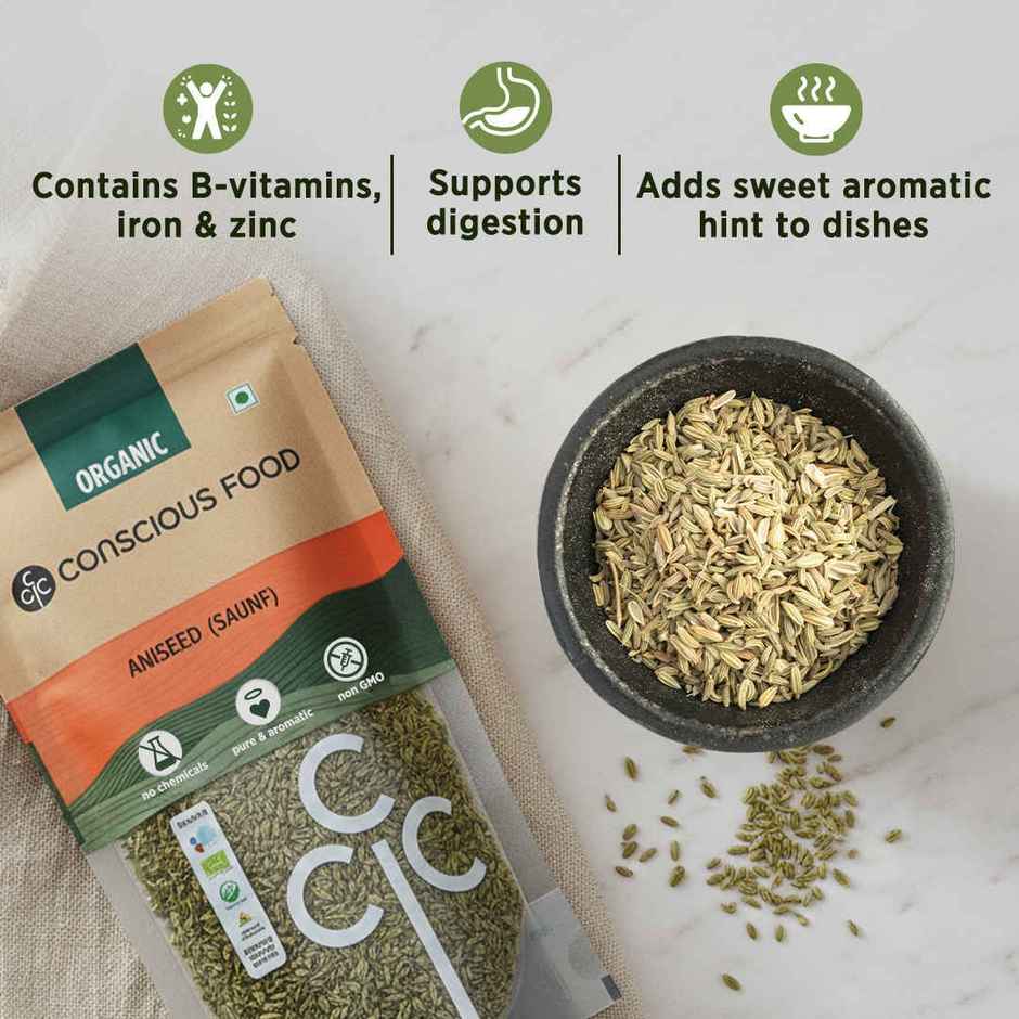 Conscious Food Organic Saunf Seeds
