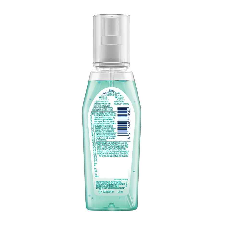 Nycil Soothing & Refreshing Body Mist Aqua For Prickly Heat Rashes & Allergies