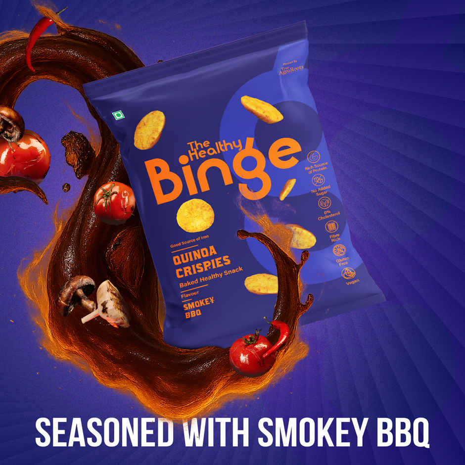 The Healthy Binge Quinoa Baked Chips Smokey Bbq -High Protein And Fibre