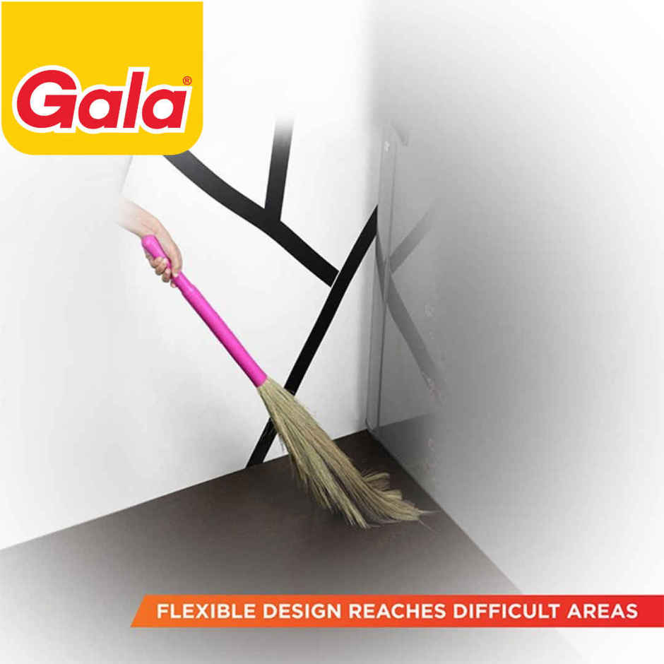 Gala Kingkong Grass Floor Broom | Plastic | Brown and Pink
