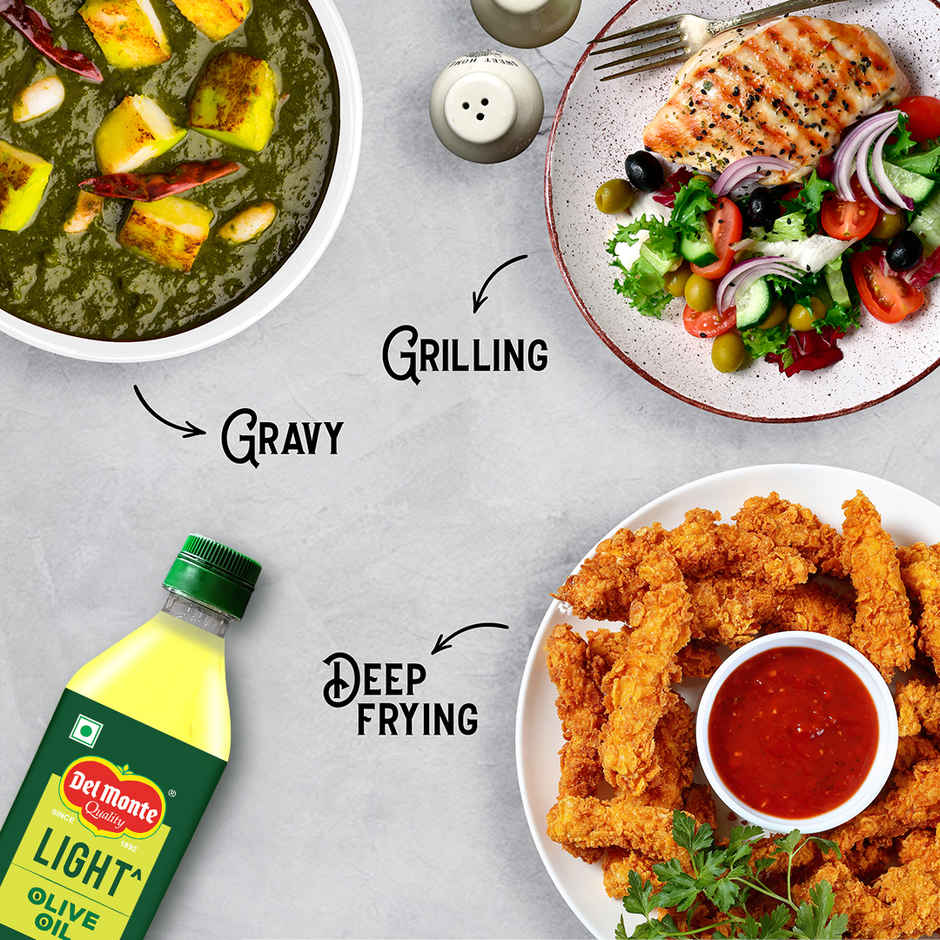 Del Monte Extra Light Olive Oil| Light Flavor| Suitable for Indian Cooking| Zero Cholesterol