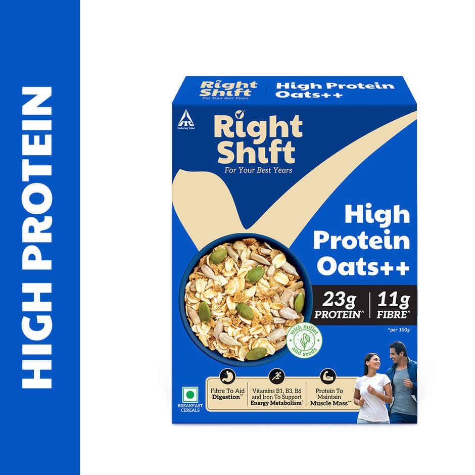 Right Shift High Protein Oats++ | With Millets and Seeds | 23g Protein, 11g Fibre 