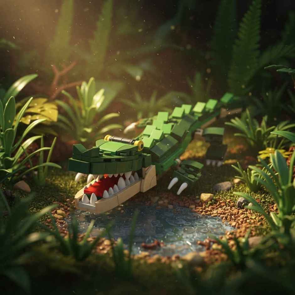 Apex Wild Animals Building Blocks 194 Pieces | Crocodile, Chameleon & Snake