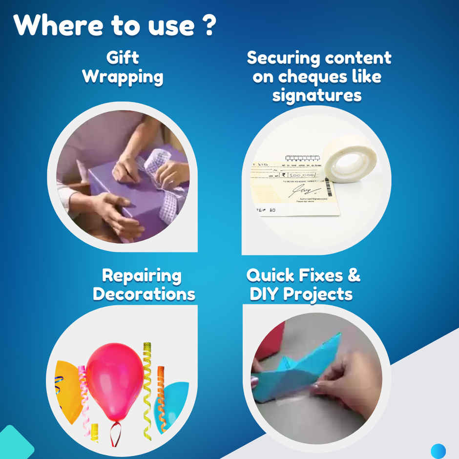 ABK Clear Invisible Hand Tearable Tapes 18 mm x 33 meters - Pack of 6