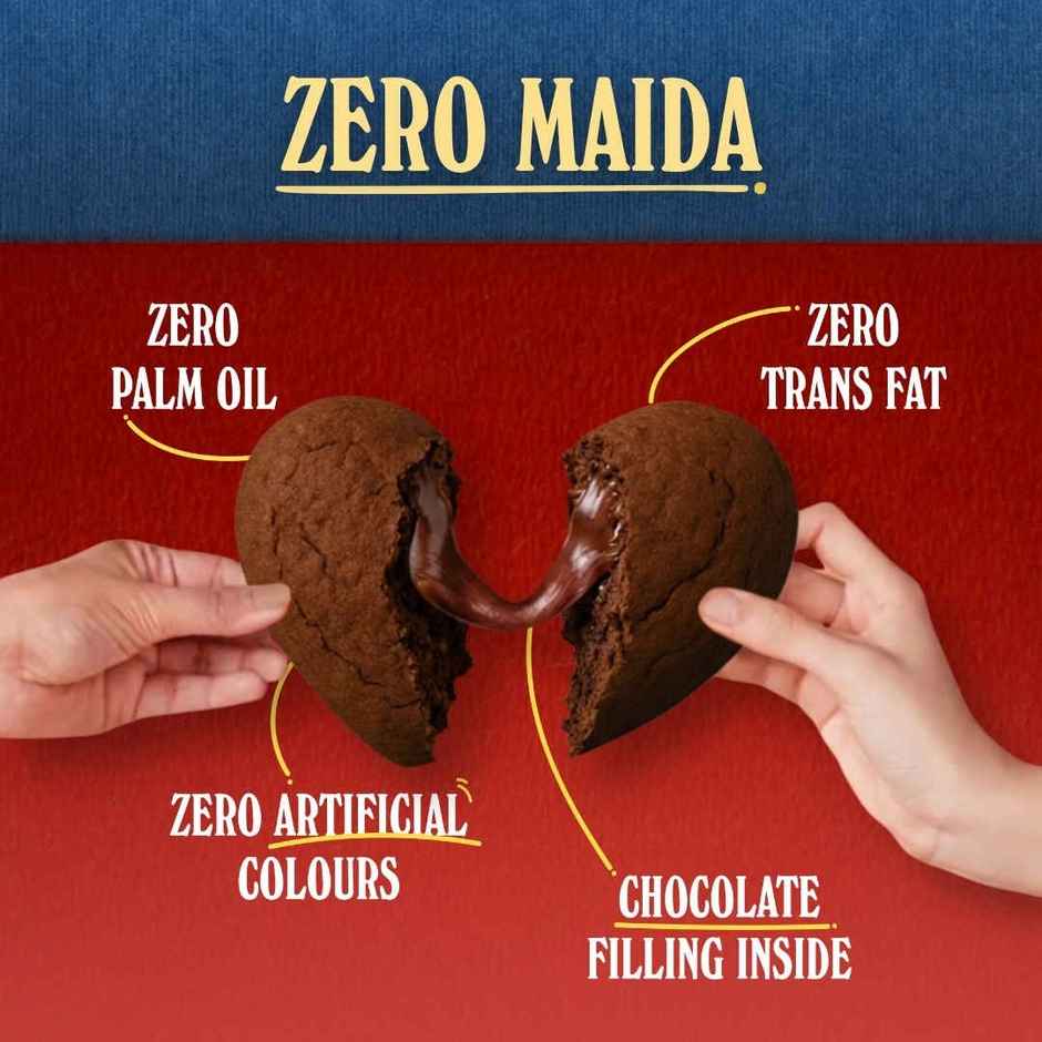 The Baker's Dozen Zero Maida Love Cake Chocolate | Choco Filled | Heart Cake | Small Cake