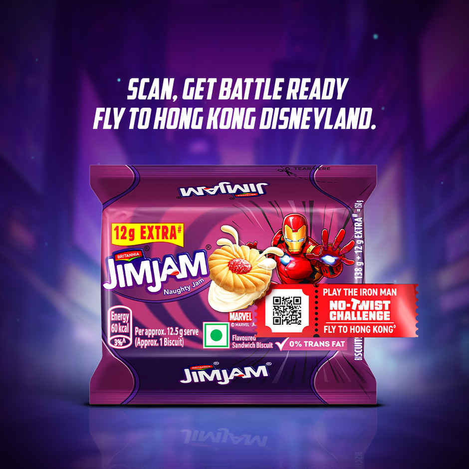 Britannia Treat Jim Jam Naughty Jam creme Biscuits | Trans Fat-free