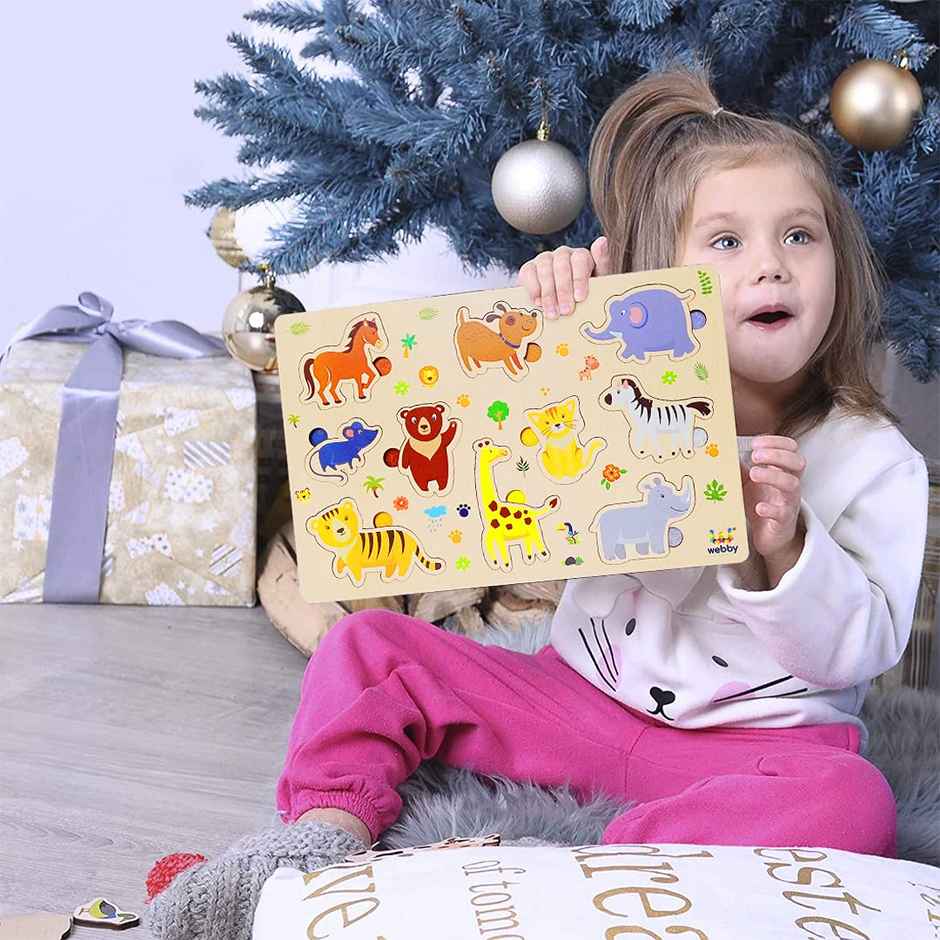 Webby Animal Educational Wooden Puzzle for Kids
