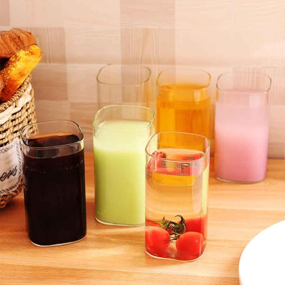 Sanjeev Kapoor Berlin High Borosilicate Square Glass 330 ml - Set Of 6 pcs