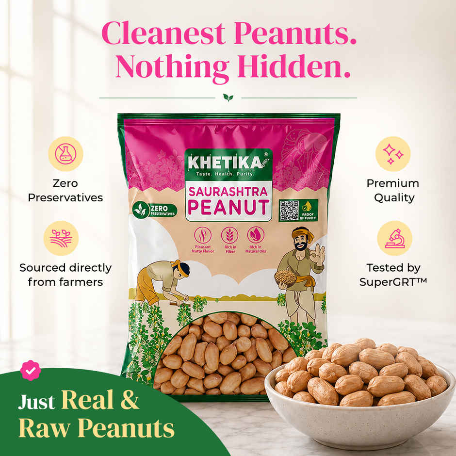 Khetika Premium Raw Peanuts | Groundnut | Fit for Fasting | Rich in Protein & Fiber
