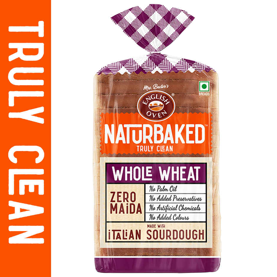 Naturbaked Zero Maida Whole Wheat Bread | No Added Preservatives | Clean Label