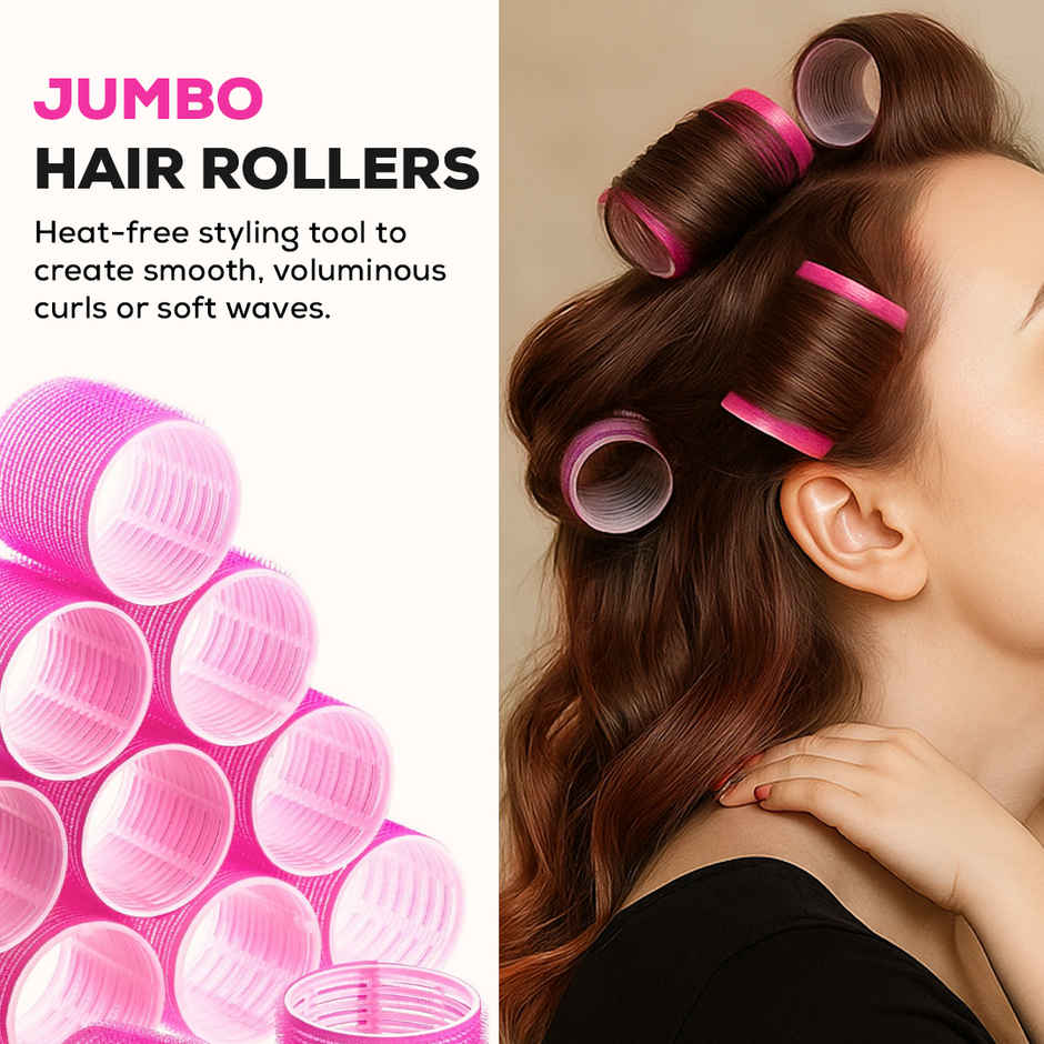 Gleva Heatless Hair Curl Rollers Set | Self-Grip Curls & Waves | No-Heat Hair Styling Rollers