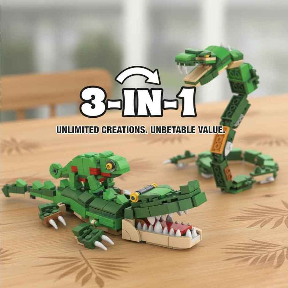 Apex Wild Animals Building Blocks 194 Pieces | Crocodile, Chameleon & Snake