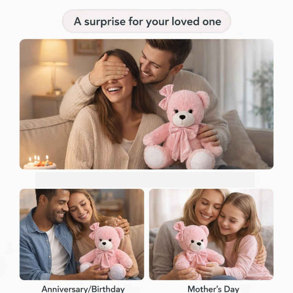 Hamleys Hattie Bear Soft Plush Toy | Pink - 27 cm