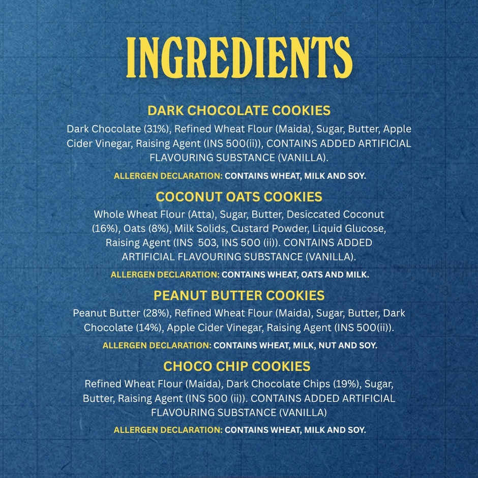 The Baker's Dozen Assorted Cookies | Dark Chocolate | Coconut Oats | Peanut Butter | Choco Chip