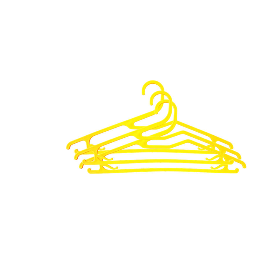 Sinco Super Plastic Cloth Hanger - Pack of 3 pcs - Yellow