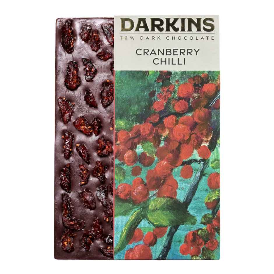 Darkins Indian Artisanal 70% Dark Cranberry & Chilli Chocolate