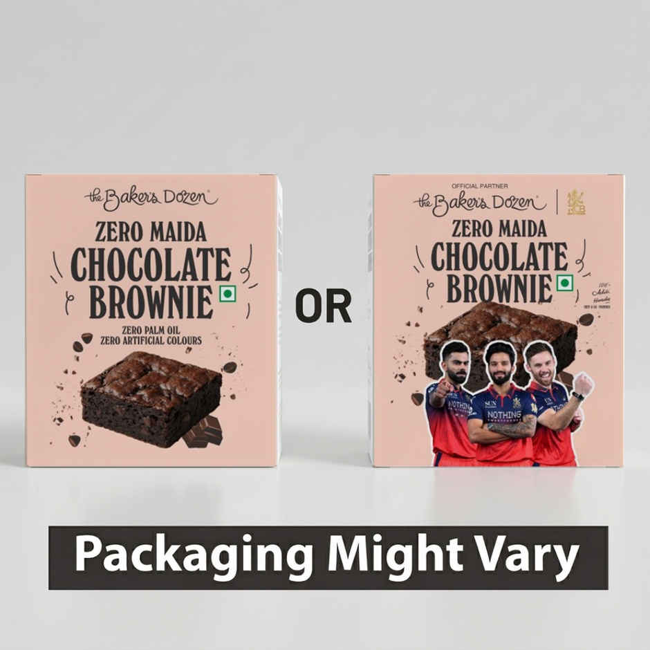 The Baker's Dozen Chocolate Brownie Zero Maida | Eggless | Veg | Bakery Delight | Dark Choco Chips