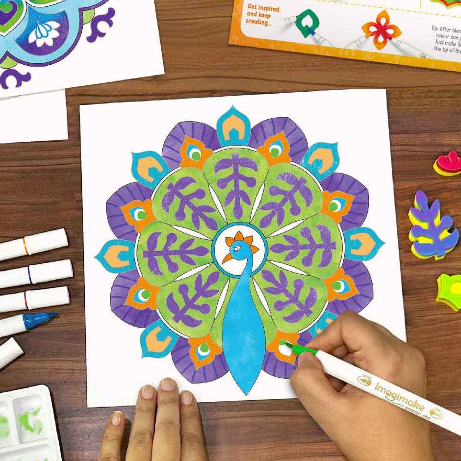 Imagimake DIY Mandala Art and Craft Kit Toys 6 Design Birthday Gifting for Kid