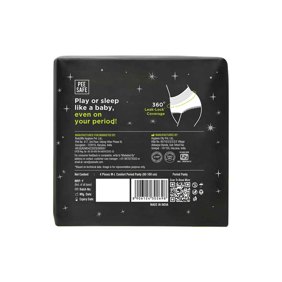 Pee Safe Disposable Leak-Proof Period Panty|Seamless & Comfortable for Day & Night Protection (M-L) Combo